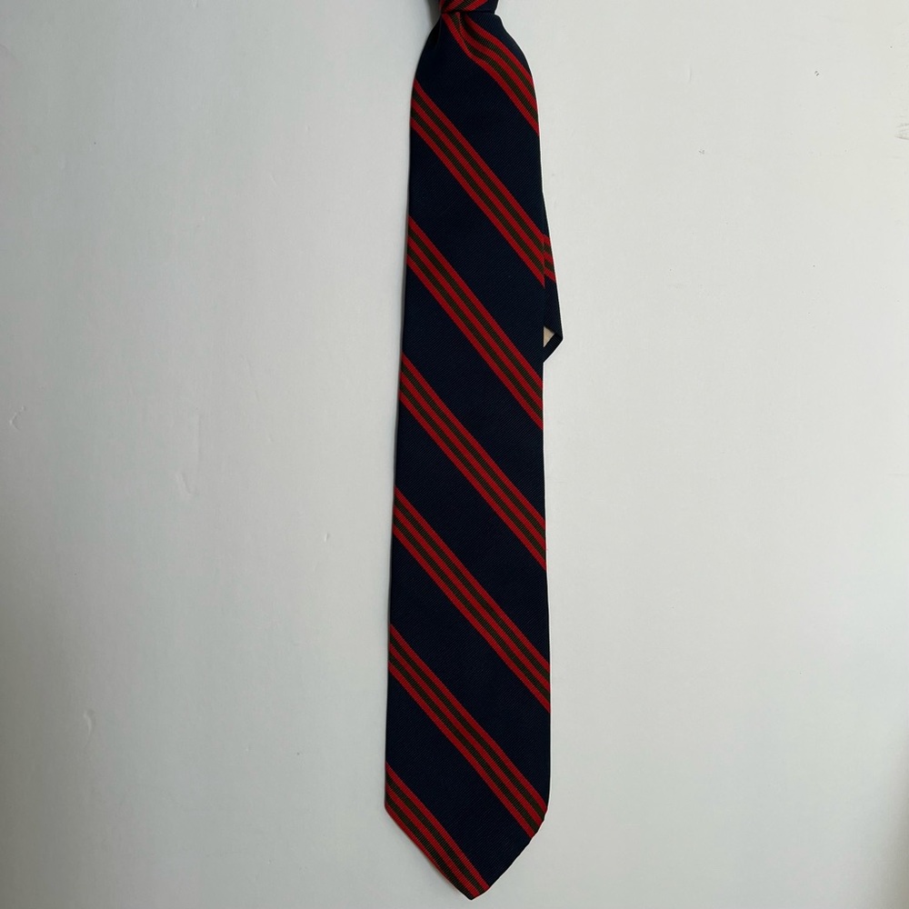 Hudson Belk Men's Diagonal Stripes Navy Blue Red Hunter Green Formal Necktie